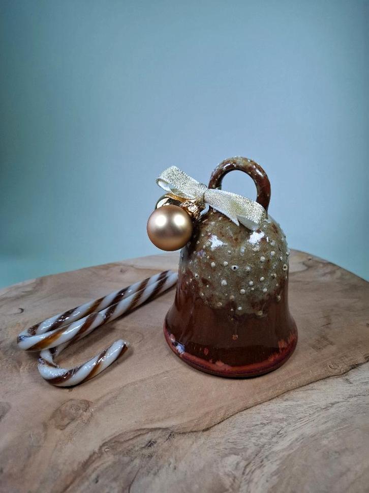 Handgemaakte keramiek kerstklok 'Snow Copper', Huis en Inrichting, Woonaccessoires | Overige, Nieuw, Ophalen of Verzenden