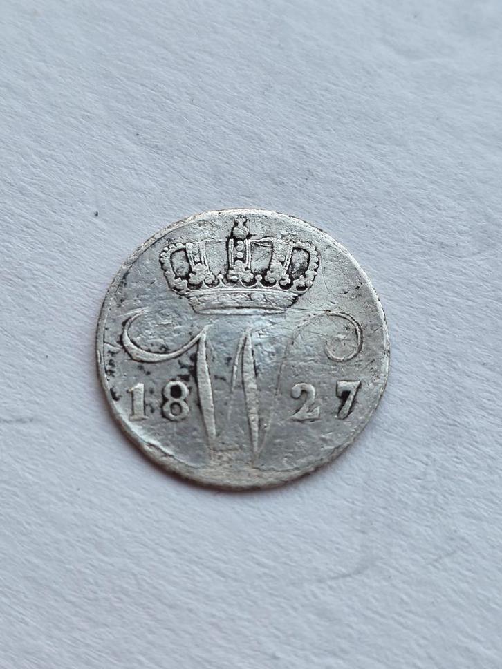 5 cent 1827U, Postzegels en Munten, Munten | Nederland, Losse munt, 5 cent, Koning Willem I, Zilver, Ophalen of Verzenden