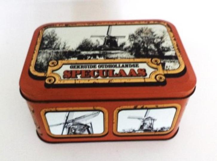 Blik Gekruide Oudhollandse Speculaas met molens - SRV (7746), Verzamelen, Blikken, Gebruikt, Koek(jes), Overige merken, Ophalen