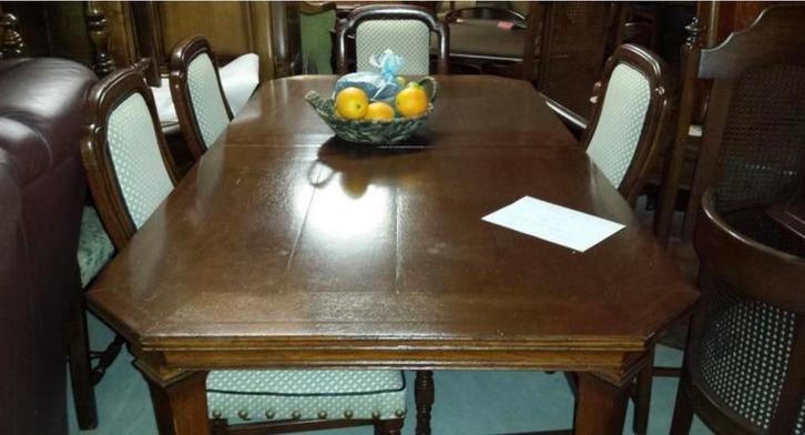 Antieke Eetkamer Tafel met Stoelen - Royal Stijl, Antiek en Kunst, Antiek | Meubels | Tafels, Ophalen