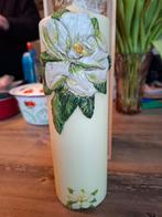 Kaars versierd met bloemen, Overige materialen, Wit, Nieuw, Ophalen of Verzenden