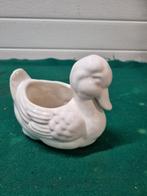 bloempot eend vintage wit aardewerk, Ophalen of Verzenden