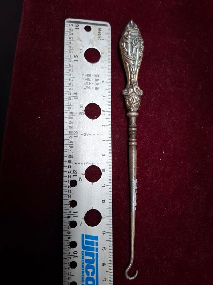 Antieke zilveren Schoenveterhaak, Antiek en Kunst, Antiek | Goud en Zilver, Zilver, Ophalen of Verzenden