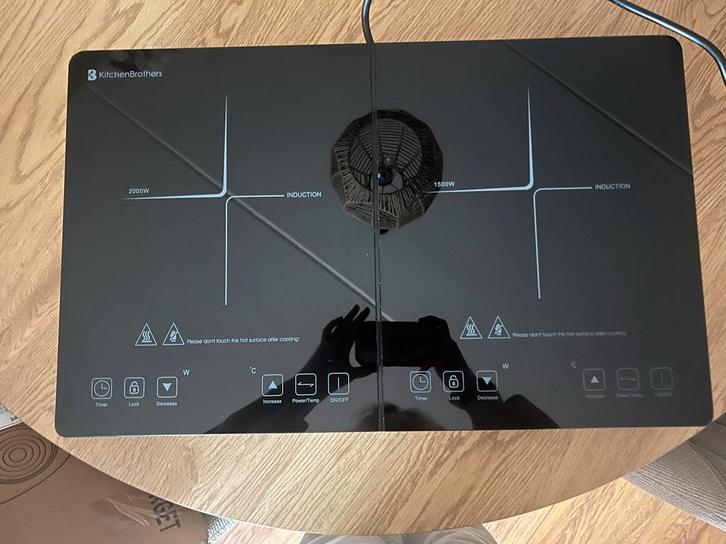 KitchenBrothers Inductie Kookplaat - 2 Pits - RVS, Witgoed en Apparatuur, Kookplaten, Zo goed als nieuw, Vrijstaand, Inductie