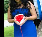 Blauwe Galajurk met Kant, Kleding | Dames, Jurken, Maat 38/40 (M), Blauw, Ophalen of Verzenden, Knielengte