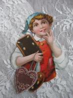 Antiek L&B Poesieplaatje - Meisje met Peperkoek - 10 x 6 cm, Verzamelen, Poesieplaatjes, Verzenden