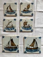 Delfsblauwe tegels zeilschepen, Antiek en Kunst, Antiek | Wandborden en Tegels, Ophalen