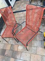 Terracotta kleur draadstoel voor in de tuin, Ophalen, Gebruikt, Overige materialen, Stapelbaar