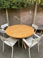 Tuintafel rond 130cm, Tuin en Terras, Tuintafels, Ophalen, Zo goed als nieuw, Rond, Hout