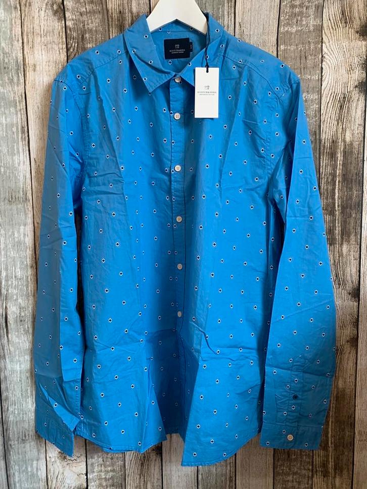 Super mooi blauw overhemd van Scotch & Soda slim (Maat XXL), Kleding | Heren, Overhemden, Nieuw, Overige halswijdtes, Blauw, Verzenden