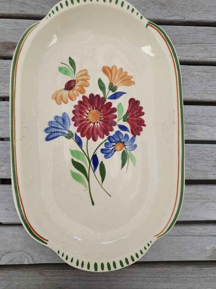 Vintage boerenbontschaal van Boch Frères 1945-1954, Antiek en Kunst, Antiek | Keramiek en Aardewerk, Ophalen of Verzenden