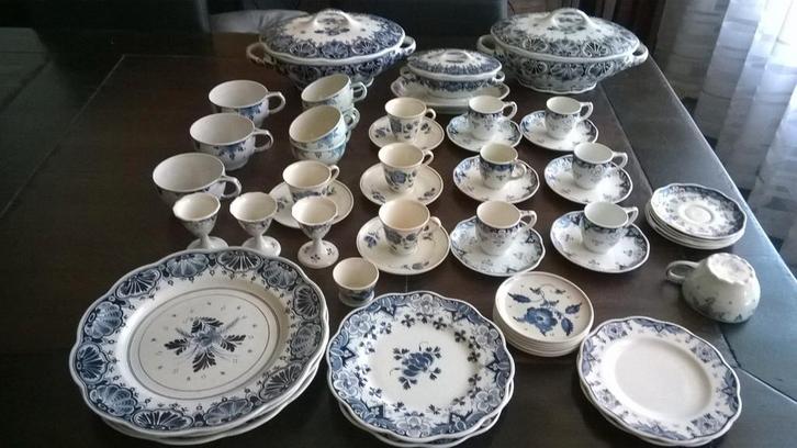 54 delen TEAB Delfts Plateel Zuid Holland Gouda Plazuid, Antiek en Kunst, Antiek | Servies compleet, Ophalen of Verzenden