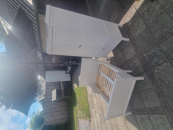 Mee groei bed., Huis en Inrichting, Slaapkamer | Bedden, Zo goed als nieuw, Eenpersoons, 80 cm, 210 cm, Hout, Wit, Verstelbaar