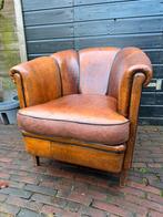 Schapenleren clubfauteuil, Ophalen of Verzenden, Gebruikt, 75 tot 100 cm