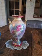 Oude Vaas met Rozen erop 20x12 cm groot, Ophalen of Verzenden