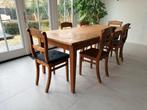 Eettafel - breedte 1m, lengte 2,20m, hoogte 81 cm - TEAB, Huis en Inrichting, Ophalen, Gebruikt, Teakhout, 200 cm of meer