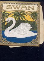 KISTETIKETTEN 4 STUKS SWAN, Verzamelen, Rookartikelen, Aanstekers en Luciferdoosjes, Ophalen, Zo goed als nieuw, Sigarenbandjes