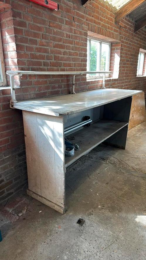 Werkbank / toonbank met marmeren blad, Antiek en Kunst, Curiosa en Brocante, Ophalen