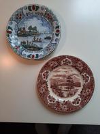 Blauw bord: Workum,  Rood bord Engels, Antiek en Kunst, Ophalen of Verzenden