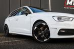 Audi A3 1.4 Tfsi 3x S-line S-tronic 2016 Pano, 125 pk, Zwart, Leder en Stof, Wit