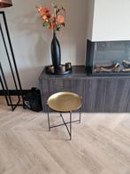 Hotel Chique interieur bijzettafeltje goud zwart, Ophalen, Minder dan 45 cm, Minder dan 55 cm, Metaal of Aluminium