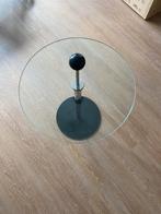 Ronde glazen design bijzettafeltje, 45 tot 60 cm, Minder dan 55 cm, Rond, Ophalen of Verzenden