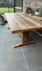 Landelijke eiken tafel, Eikenhout, Zo goed als nieuw, Vijf personen of meer, 150 tot 200 cm