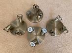 4 x Plafondspot voor 3 lampen / messing / per stuk €15., Ophalen, Gebruikt, Metaal of Aluminium, Led