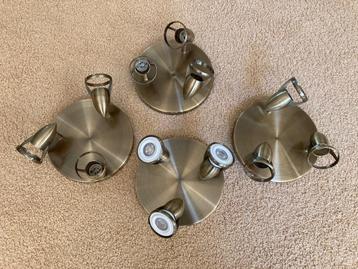 4 x Plafondspot voor 3 lampen / messing / per stuk €15. beschikbaar voor biedingen