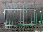 Tuinhekwerk sierhek hekwerk ijzer verzonken en poedercoating, Tuin en Terras, Ophalen, Met poort, Gebruikt, Sierhekwerk