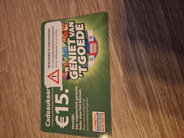 Cadeaukaart postcodeloterij beschikbaar voor biedingen