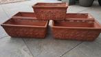 5 vintage Italiaanse terracotta bloembakken, Tuin en Terras, Bloembakken en Plantenbakken, Ophalen, Steen, Gebruikt, Minder dan 30 cm