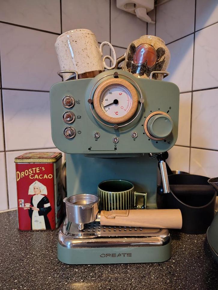 Espresso-koffiezetapparaat - Create - THERA RETRO, Witgoed en Apparatuur, Koffiezetapparaten, Gebruikt, Gemalen koffie, Koffiepads en cups