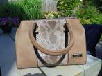 Damestas met slangenprint op voorzijde,31x21x12, kleur taupe, Ophalen of Verzenden, Nieuw, Handtas