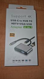 USB-C Hub Adapter 4K, Computers en Software, Pc- en Netwerkkabels, Ophalen of Verzenden, Nieuw
