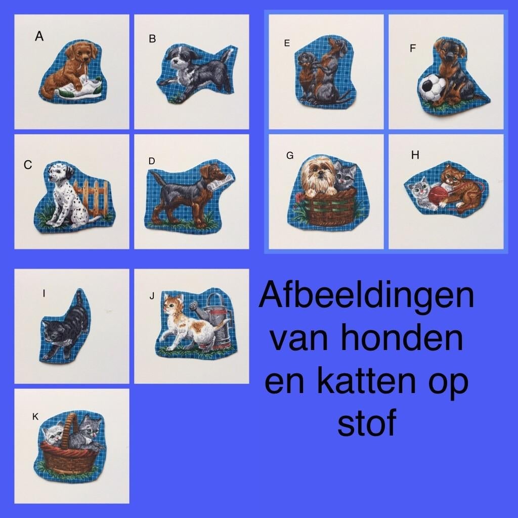 kaarten maken - honden en katten op stof, Ophalen, Zo goed als nieuw, Dieren, Overige typen
