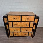 26931 Commode Berken Fineer Art Déco 1,27 m, 50 tot 70 cm, Ophalen of Verzenden, 100 cm of meer, 90 tot 105 cm