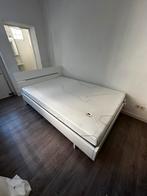 Wit bed + matras 140x210, Huis en Inrichting, Ophalen, Gebruikt, 140 cm, Twijfelaar