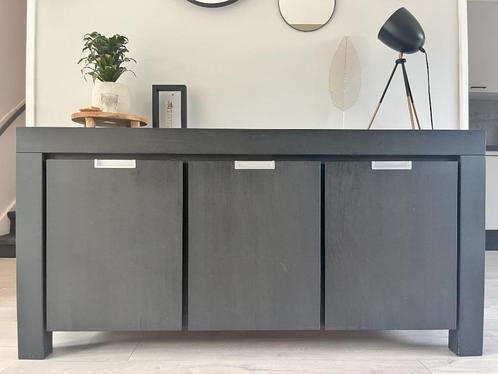Zwart Dressoir Goossens, Huis en Inrichting, Kasten | Dressoirs, Gebruikt, 150 tot 200 cm, 25 tot 50 cm, Met deur(en), Eikenhout