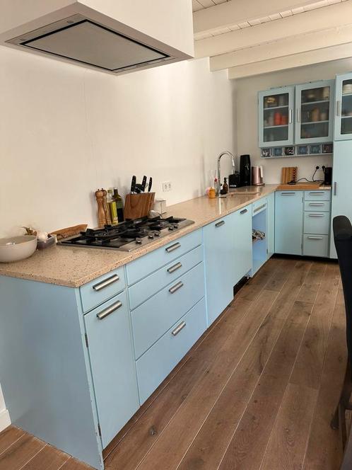 Keuken Piet Zwart Bruynzeel, Huis en Inrichting, Keuken | Complete keukens, Gebruikt, Hoekkeuken, Blauw, Graniet of Steen, Ophalen