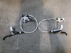Set Shimano BR-M445 olie druk remhendels met remklauwen., Fietsen en Brommers, Fietsonderdelen, Ophalen of Verzenden, Gebruikt