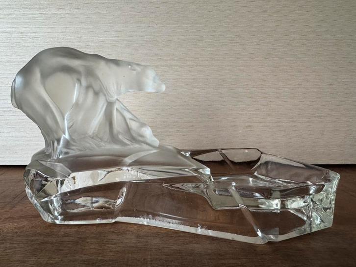 Glazen IJsbeer asbak Libochovice, Antiek en Kunst, Antiek | Glas en Kristal, Ophalen of Verzenden