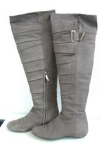 Hoge Nubuck laarzen maat 35, Hoge laarzen, Ophalen of Verzenden, Grijs, Gedragen