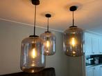 Mooie hanglampen Juno  rookglas xxl 3 stuks, Huis en Inrichting, Lampen | Hanglampen, Glas, Zo goed als nieuw, Ophalen