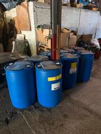 Ca 15 blauwe 200 ltr vaten, Tuin en Terras, Regentonnen, 150 liter of meer, Ophalen of Verzenden, Gebruikt, Kunststof