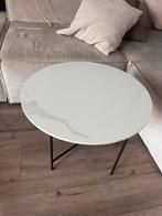 Marmerlook salontafel massief blad (woood), Huis en Inrichting, Ophalen, Gebruikt, Rond, 75 cm of meer