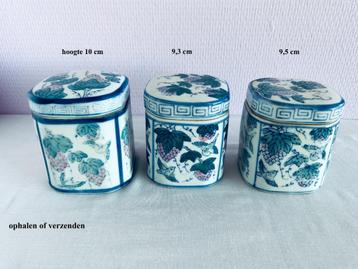 3x Gemberpot 9 à 10 cm hoog samen € 15 Ongemerkt beschikbaar voor biedingen