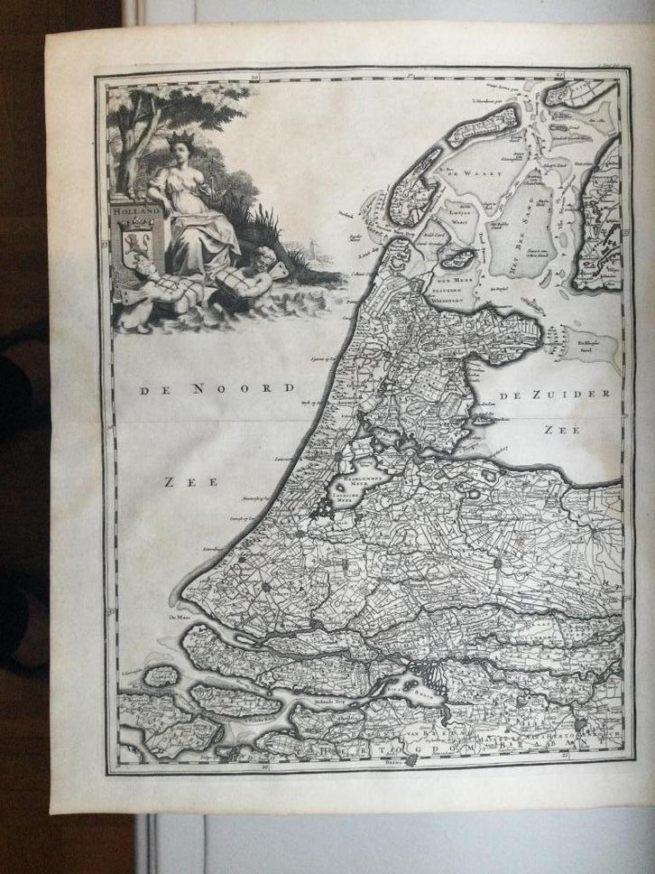 N. en Z.Holland ,Waddeneilanden , IJsselmeer, Halma 1725, Antiek en Kunst, Kunst | Etsen en Gravures, Verzenden