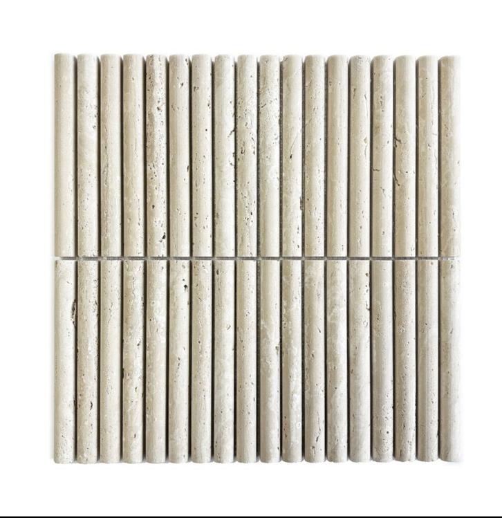 Mosaic Kit Kat Travertin lulu  bull nose 151x30x15mm, Doe-het-zelf en Verbouw, Tegels, Nieuw, Wandtegels, Marmer, 20 tot 40 cm