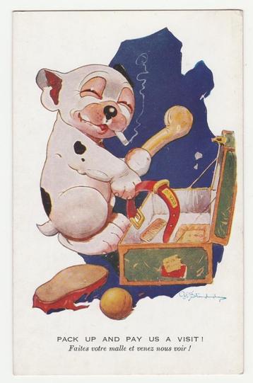 Bonzo.  G. Studdy.  Illustrateurs.  Honden. beschikbaar voor biedingen